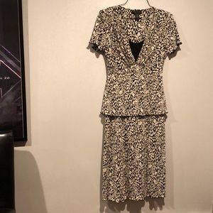 Vintage 90s Connected Apparel Black and White Ruffled Maxi Dress